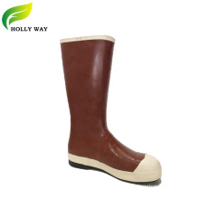 Boots de chasse en caoutchouc durable étanche marron Bottes de pluie de sécurité avec orteil en acier pour hommes